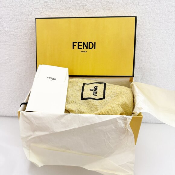 Fendi Wedge Cross Strap Sandal - Leather and canvas with zip back -sz 41 (US 11) - Picture 15 of 15